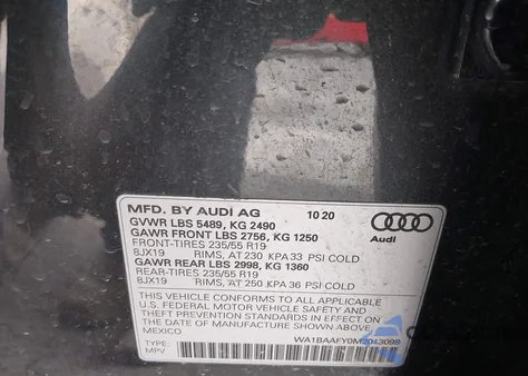 2021 Audi Q5 Premium Plus 45 Tfsi Quattro S Tronic z USA, uszkodzony, nr VIN WA1BAAFY0M2013098